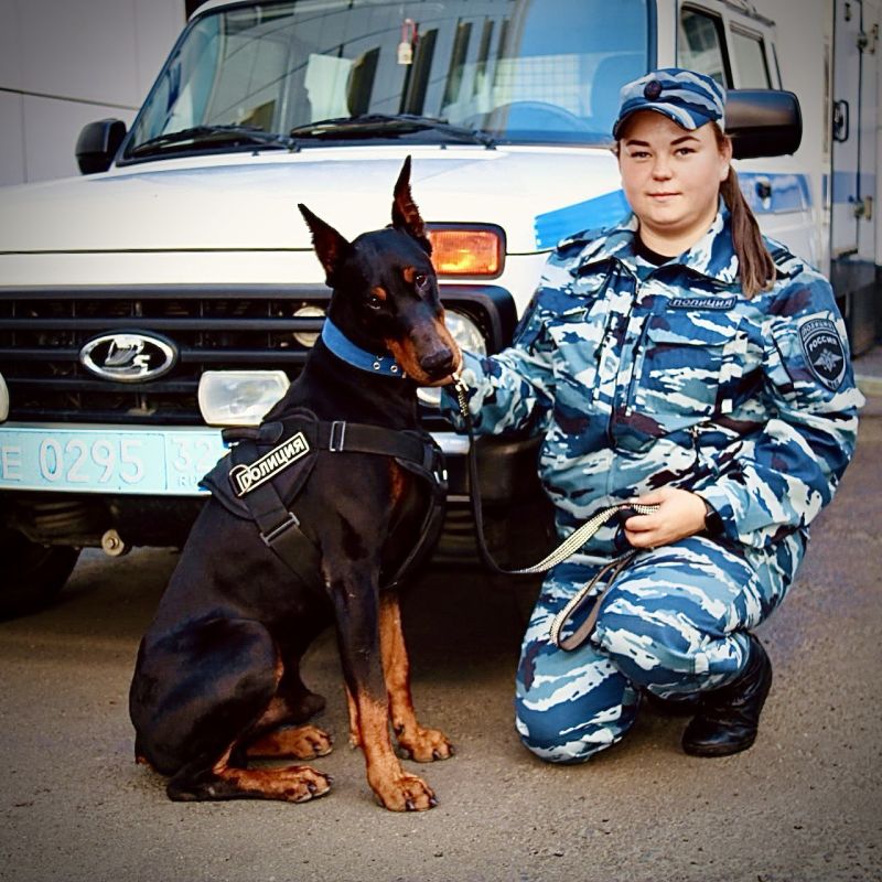 Младший инспектор (кинолог) Ольга Левкина и наш служебный пёс Титан желают всем отлично провести эти выходные