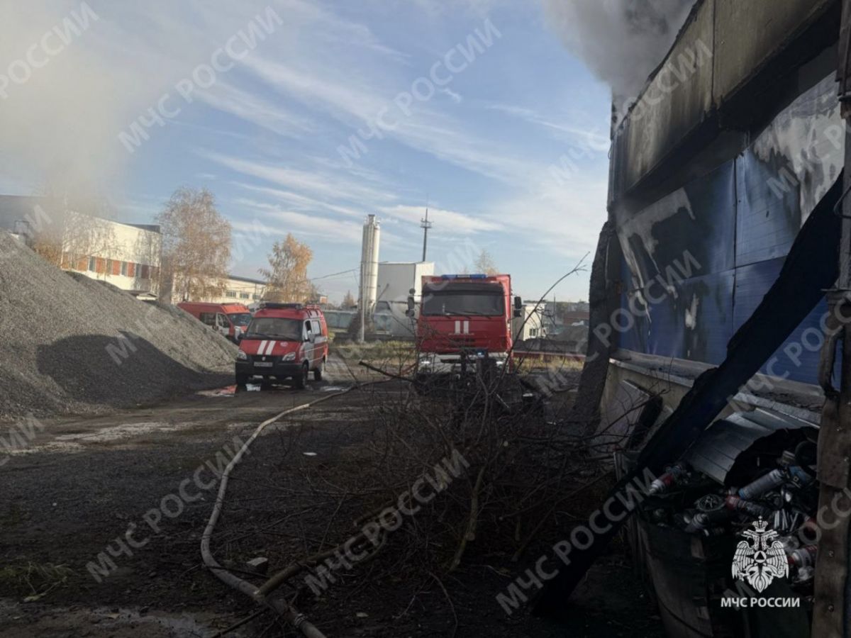 В Брянске загорелся автосервис