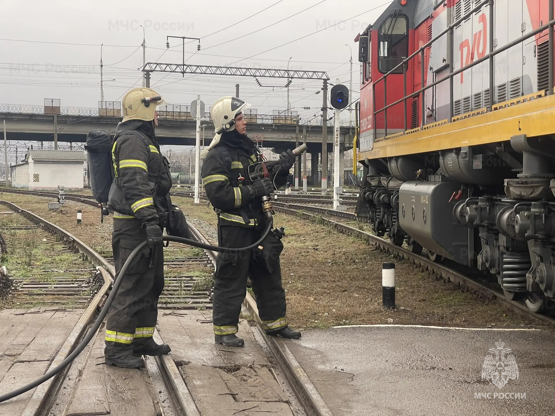 Проведена тренировка по ликвидации аварии на железнодорожном транспорте