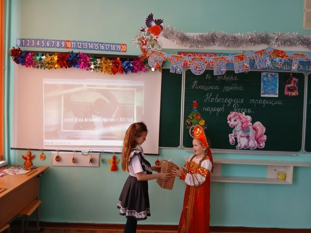 Сегодня в школе №6 состоялось интересное внеклассное мероприятие, посвящённое зимним праздникам и новогодним традициям народов России