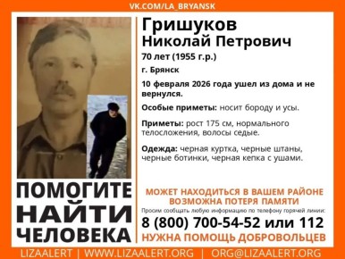В Брянской области 5-й день ищут пропавшего пенсионера