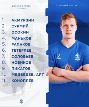 «Динамо-Брянск» назвало стартовый состав на заключительный контрольный матч с ФК «Муром»