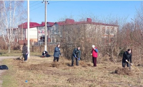 Коллектив Лопушской школы принял участие в общеобластном субботнике