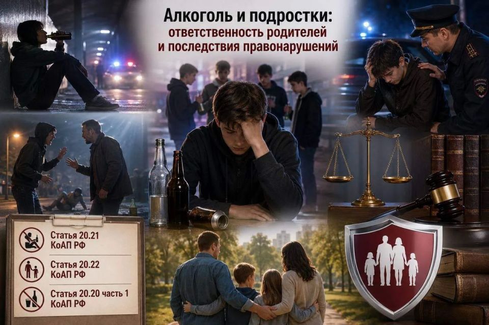 Алкоголь и подростки: ответственность родителей и последствия правонарушений