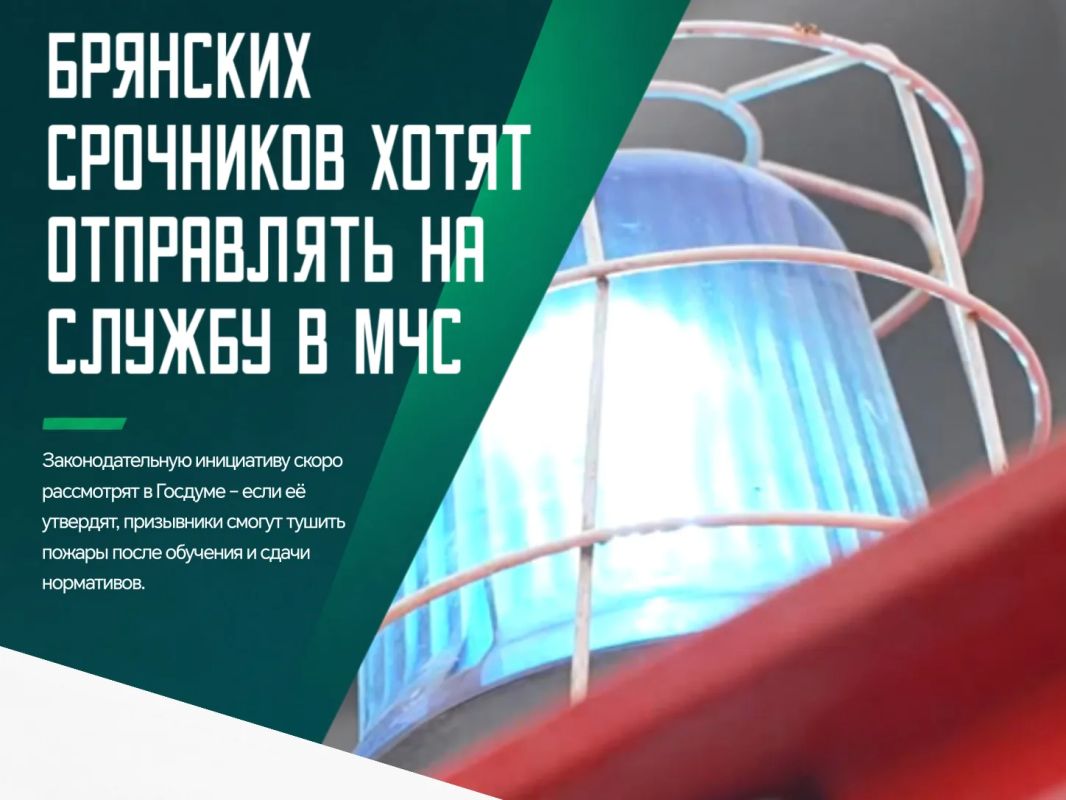 В России предложили направлять срочников на службу в подразделения Федеральной противопожарной службы МЧС