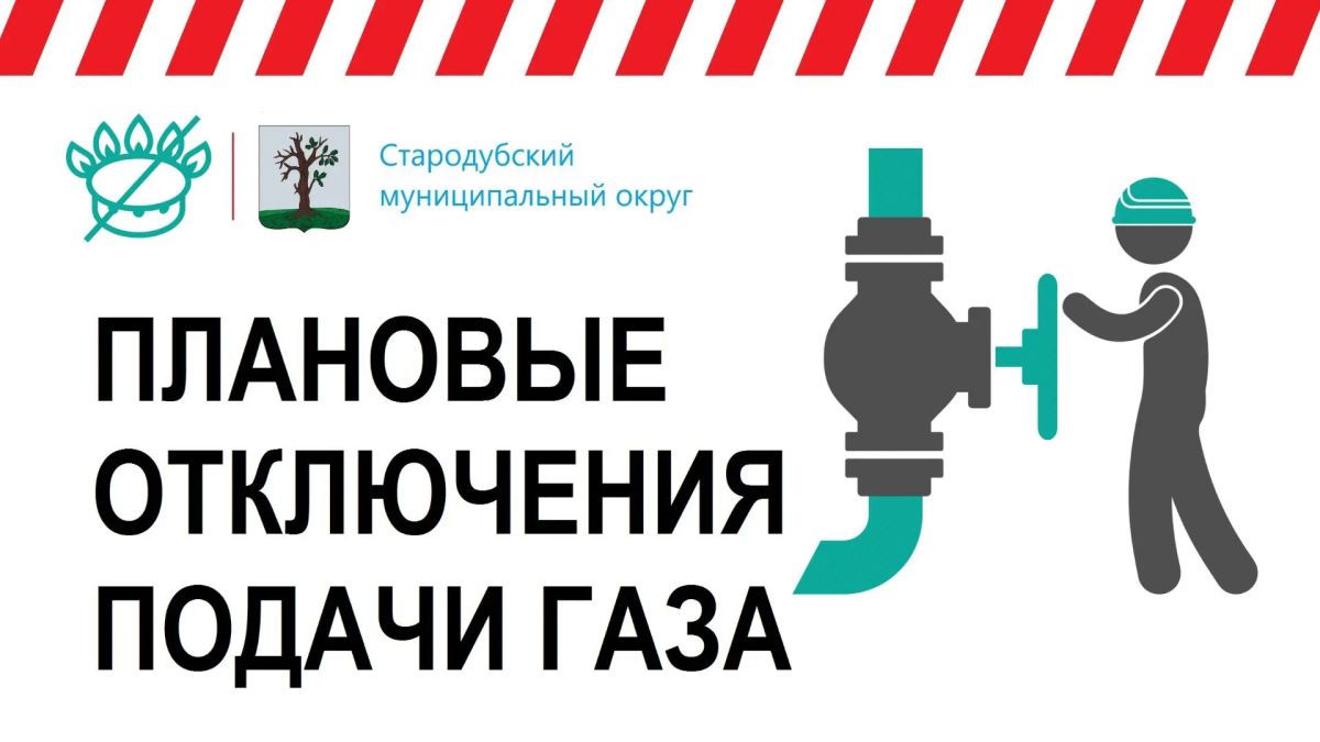 В связи с работами на газопроводе среднего давления 29 июля 2026 г, с 08:00 до 17:00 будет прекращена подача газа в городе Стародуб