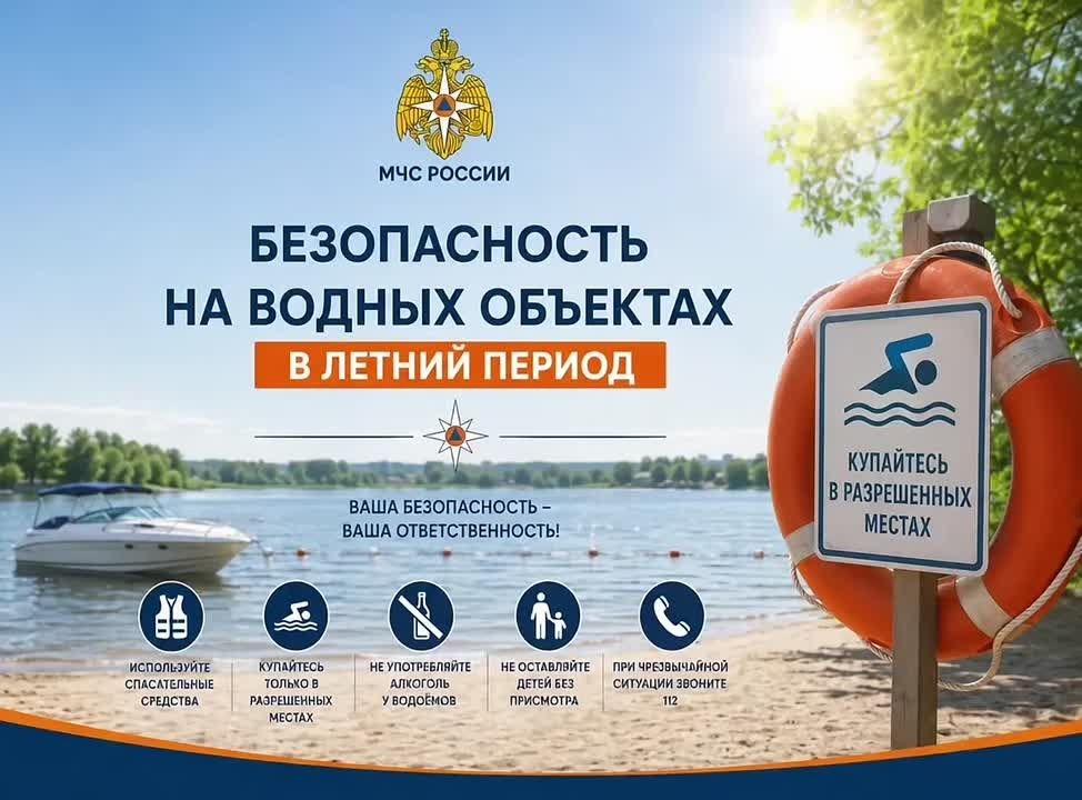 Безопасность на водных объектах летом: рекомендации от МЧС России по Брянской области