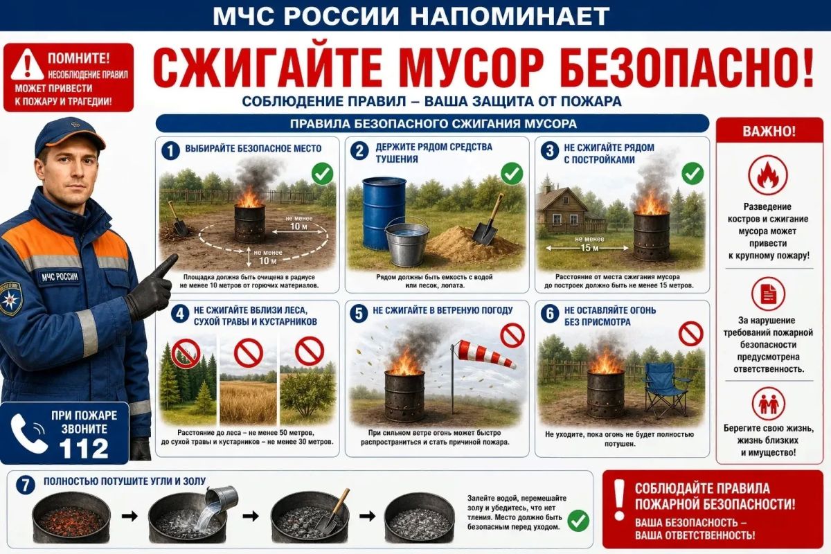 Осторожно: сжигание мусора — это серьёзная угроза!