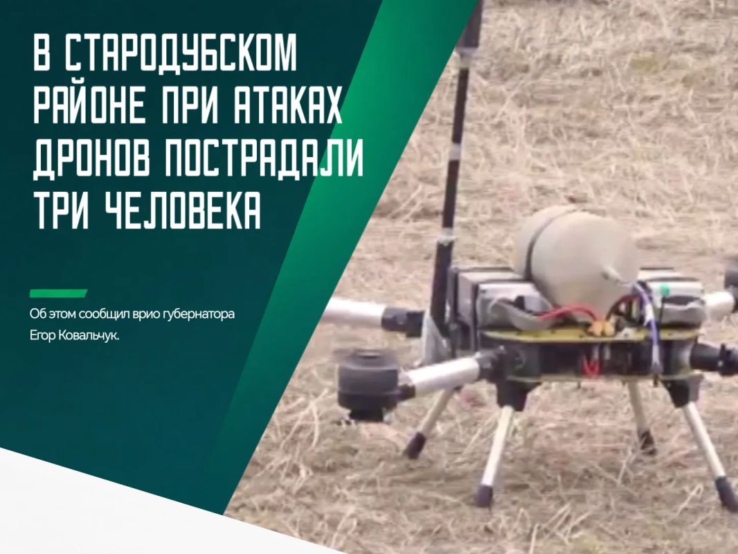 В результате атак дронов-камикадзе по движущимся автомобилям на автодороге Стародуб-Клинцы, а также вблизи села Картушин Стародубского района ранения получили двое мужчин и женщина