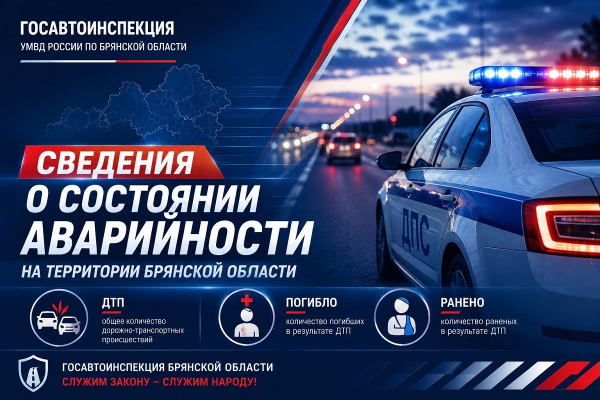 Сведения о состоянии аварийности на территории Брянской области за 15 сентября 2026 года.