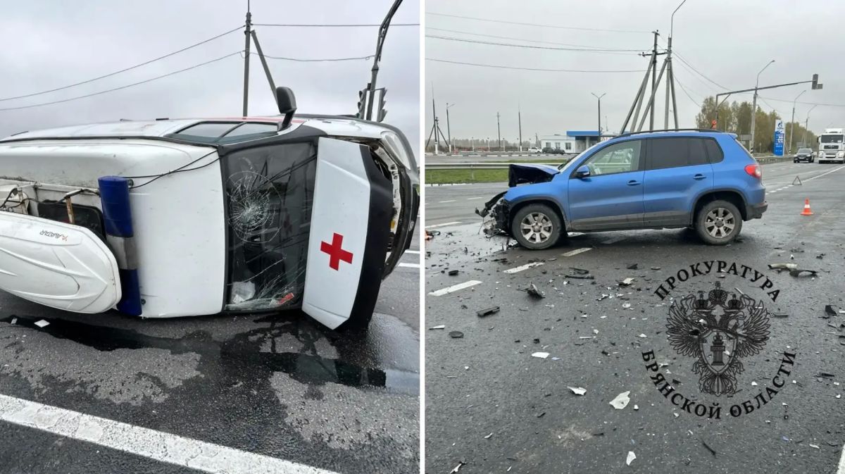 В пятницу в Почепском районе произошло ДТП с участием автомобиля скорой помощи