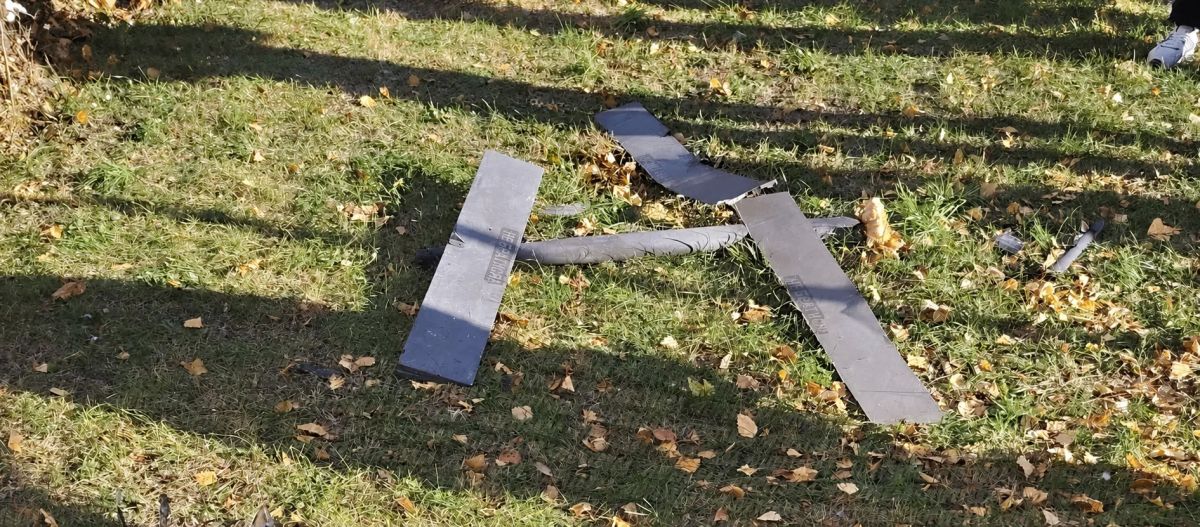 Предположительно, обломки неизвестного беспилотника-камикадзе, применённого ВСУ для атаки на Елец в Липецкой области